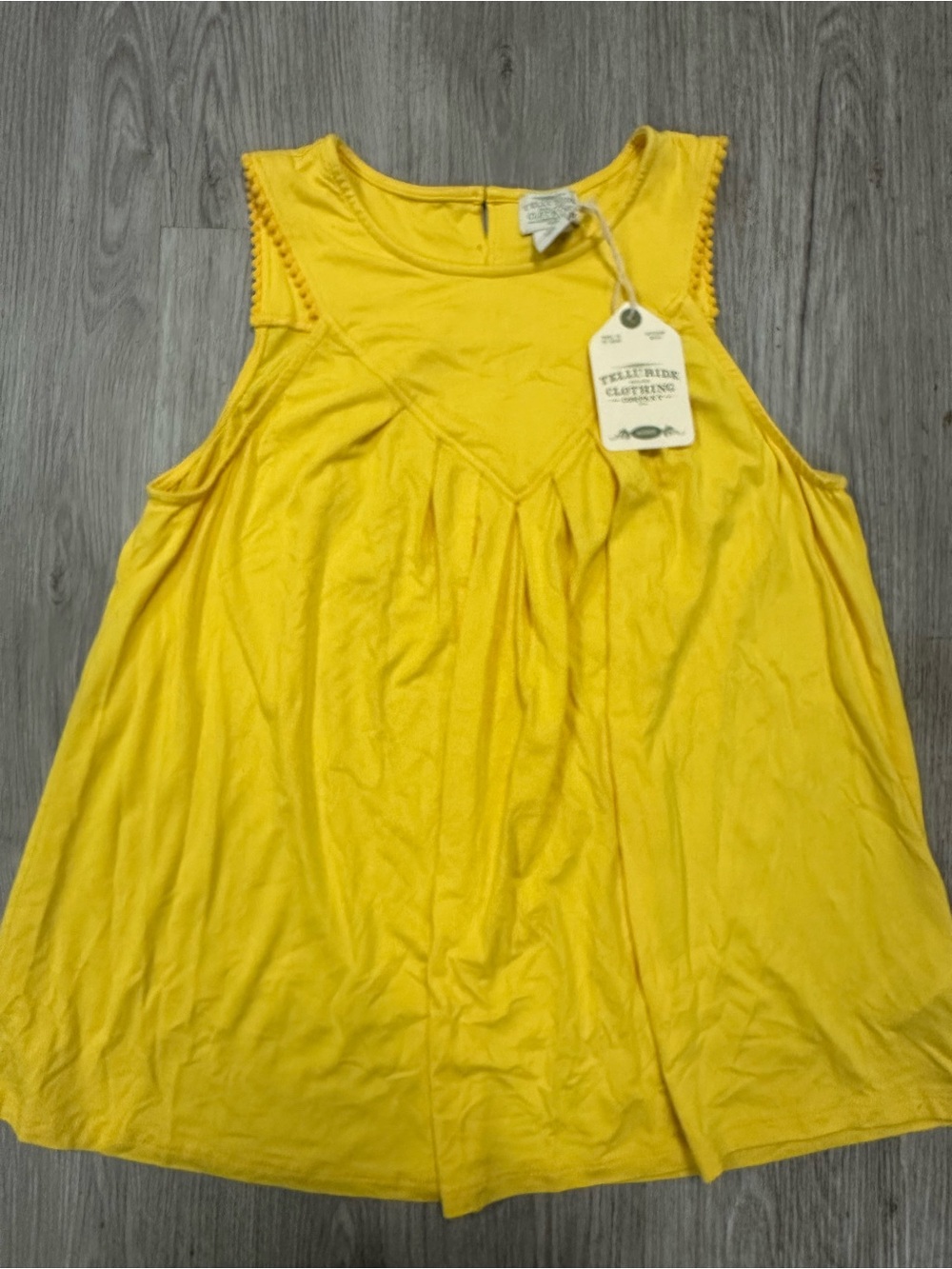 Telluride Clothing Company Yellow Sleeveless Swing Tank Top M NWTS